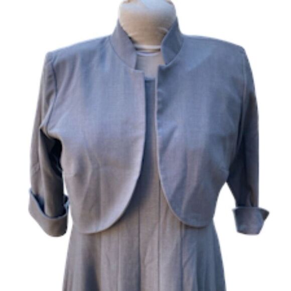 R & M Richards 2-Piece Dress/Jacket Gray Sz. 12 Office Easter Professional - Picture 7 of 11